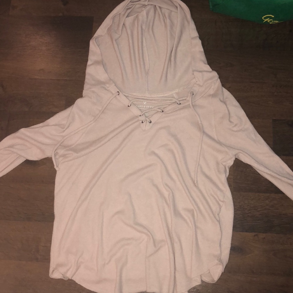 soft lace up sweater